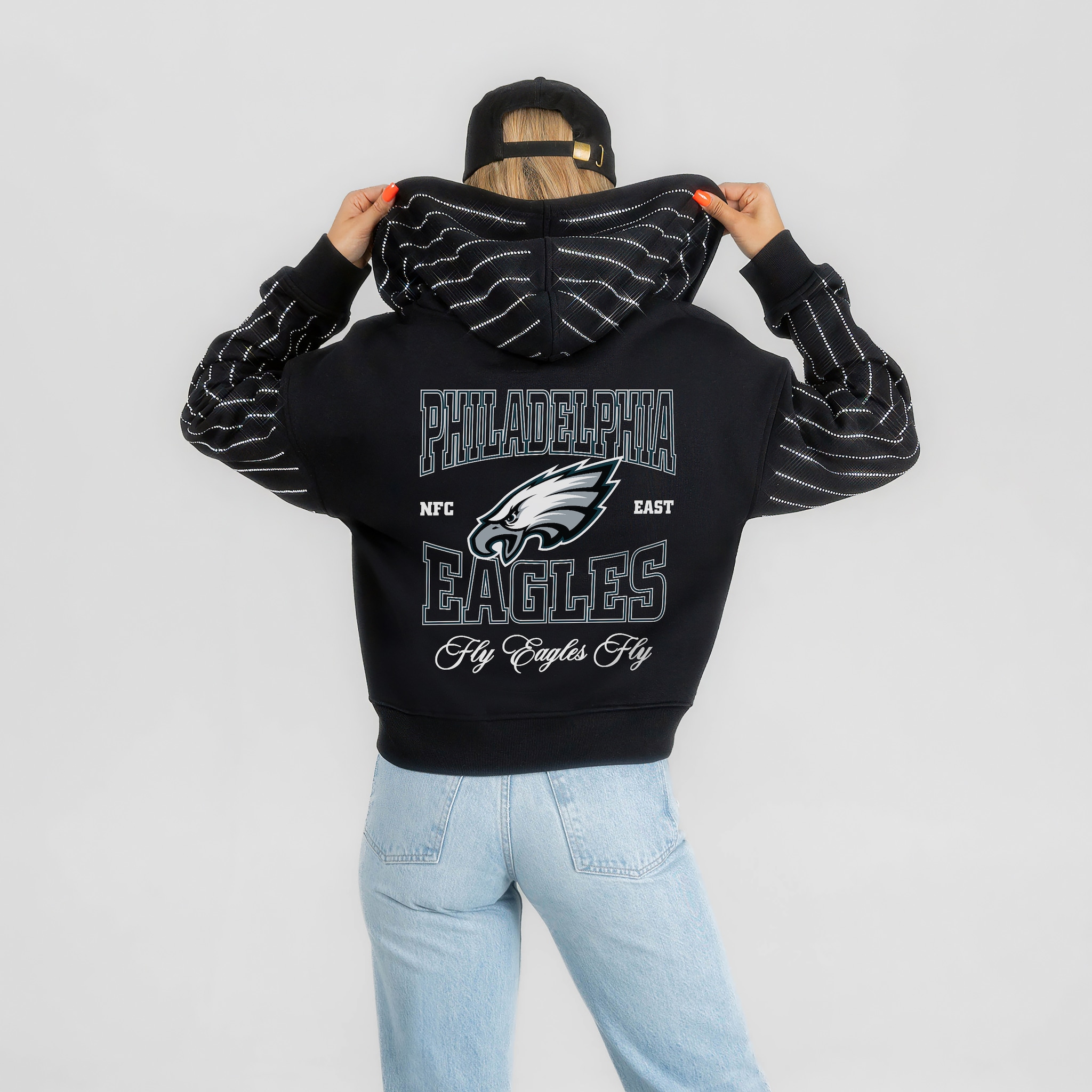 Women's Gameday Couture Black Philadelphia Eagles Eyes on the
